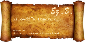Szlovák Dominik névjegykártya