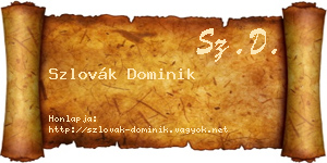 Szlovák Dominik névjegykártya